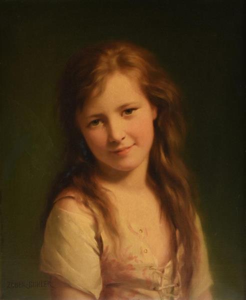 Portrait of a Happy Girl - Fritz Zuber-Buhler