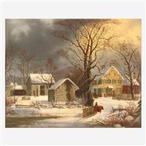 WINTER IN THE COUNTRY, A COLD MORNING - George Henry Durrie
