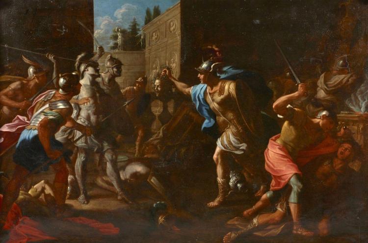 Persée brandissant la tête de Méduse devant Phinée - Giacinto Gimignani