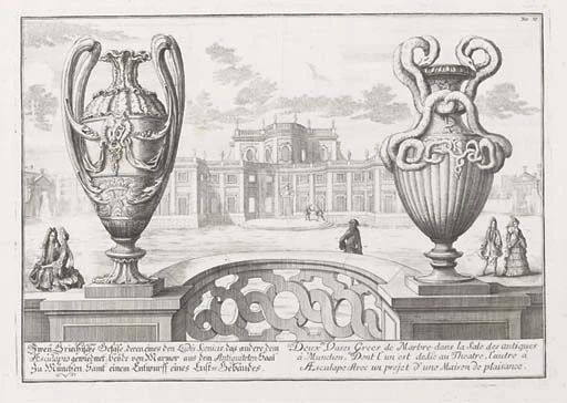 Divers vases antiques, Egyptiens, Grecs, Romains, & Modernes - Johan Adam Delsenbach
