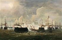 The Naval Battle of Lissa - Josef Carl Berthold Puttner