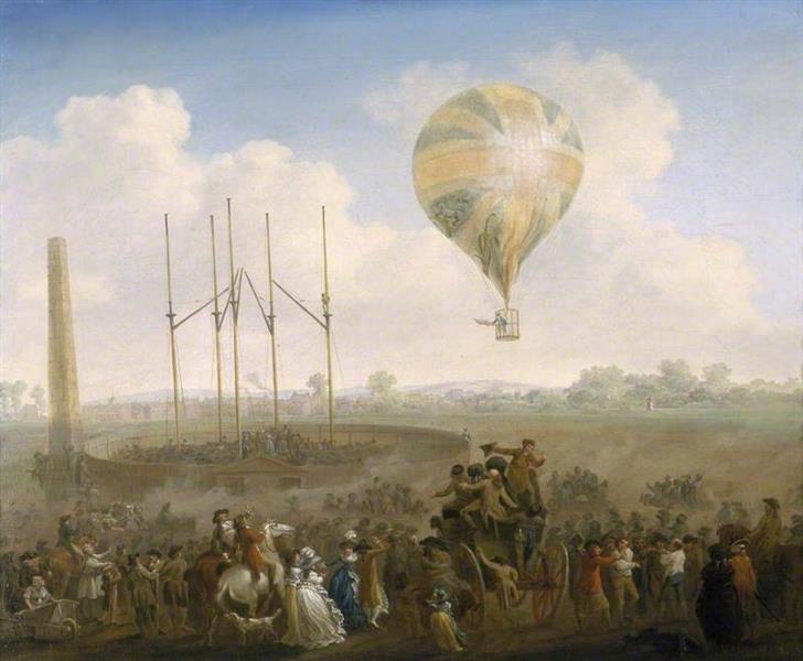 The Ascent of Lunardi's Balloon from St George's Fields, London - Julius Caesar Ibbetson