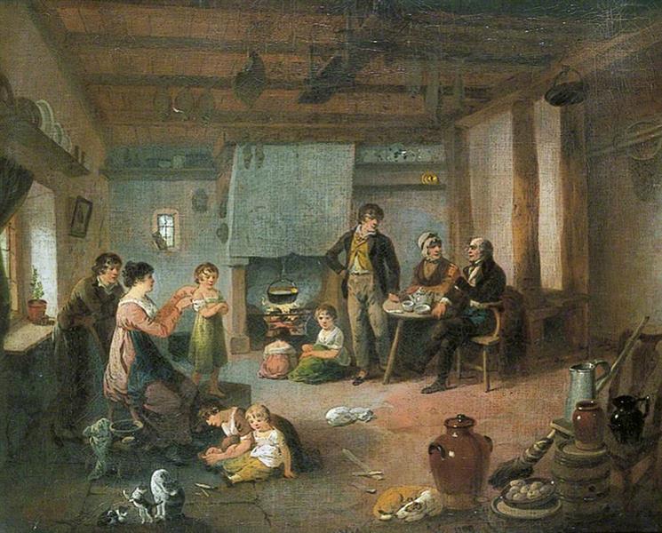 The Painter's Family at Masham, North Yorkshire - Julius Caesar Ibbetson