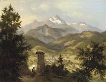 View of Berchtesgarden and the Watzmann, Bavaria - Karl Eduard Biermann