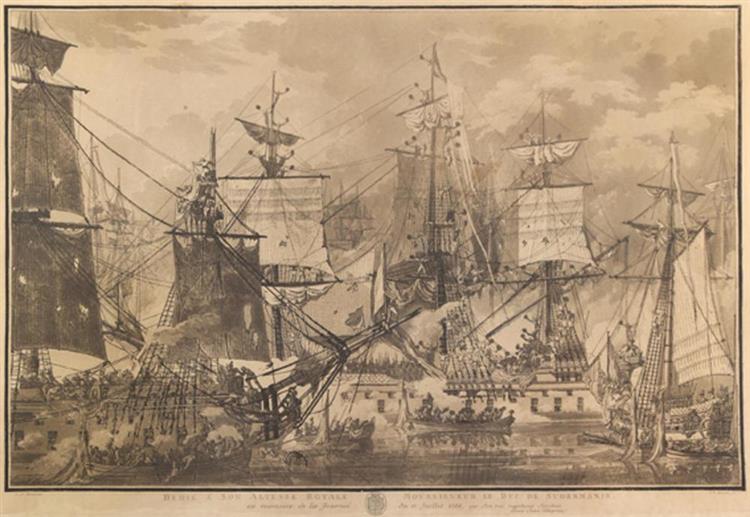 Seeschlacht bei Holland am 17. Juli 1788 - Louis-Jean Desprez