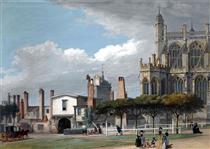 Saint George's Chapel, Windsor, and the Entrance to the Singing Men's Cloister - Paul Sandby