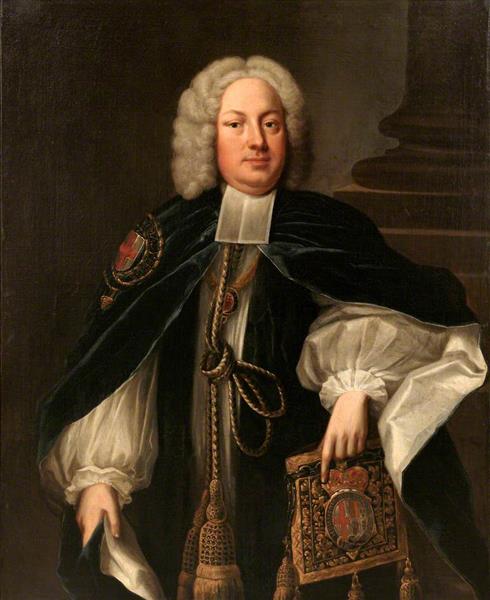 Dr John Gilbert, Bishop of Salisbury, Archbishop of York (father of Emma, wife of 1st Earl of Mount Edgcumbe) - Thomas Hudson