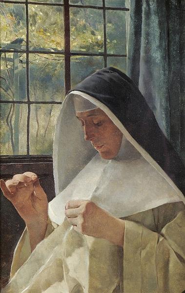 Portrait of a nun - Tito Lessi
