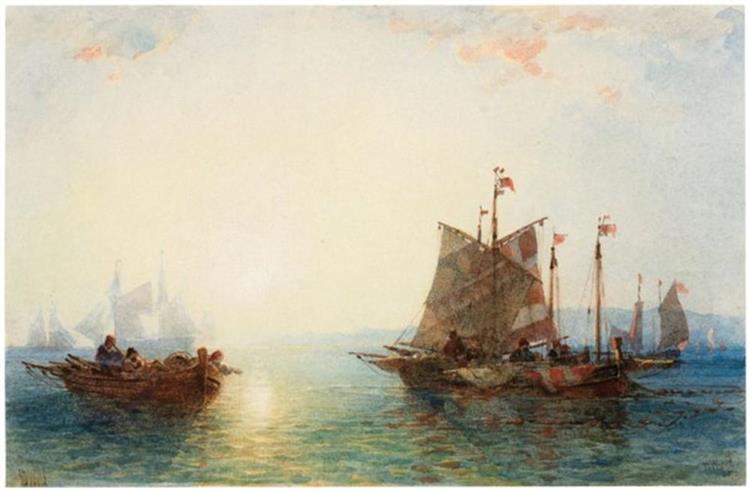 The fishing fleet at dusk - William Wyld