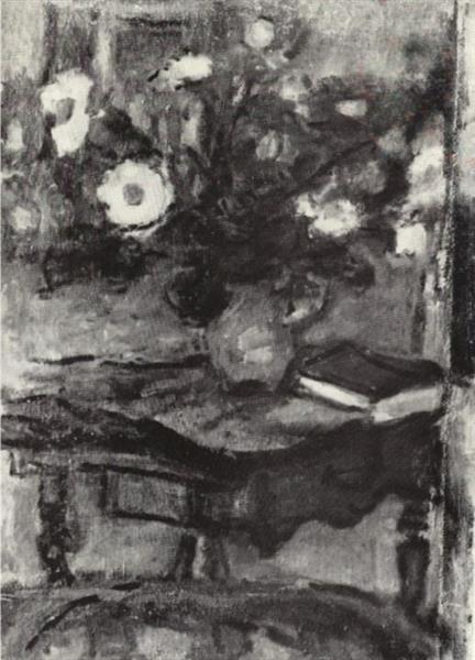 Bela Adalbert Czobel, Vase De Fleurs  1958. - Béla Czóbel