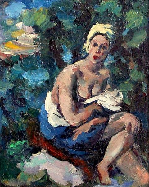 Semi Nude Woman, 1925 - Василь Кандінський