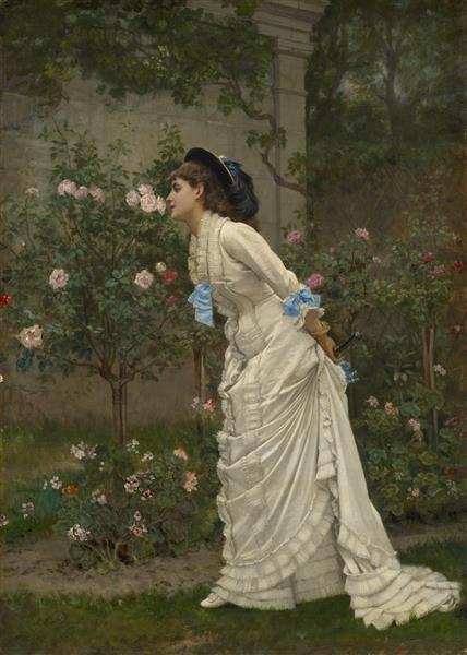 Woman and roses, 1879 - Auguste Toulmouche
