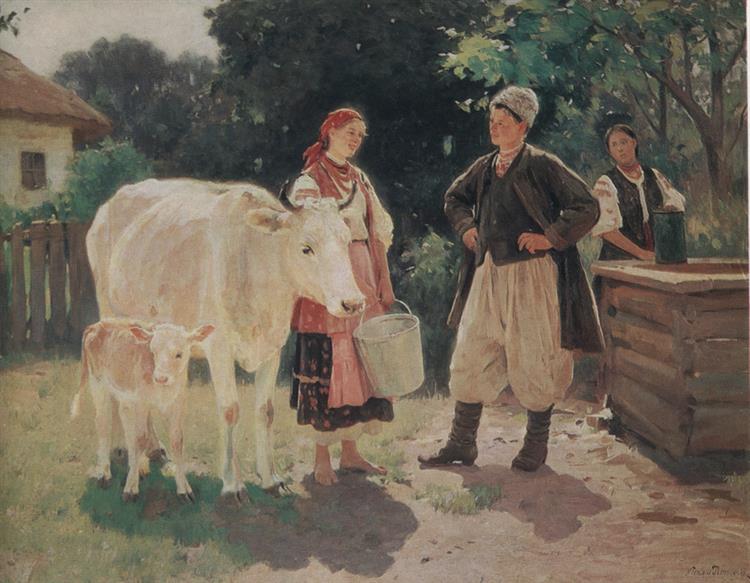 Суперниці. Біля криниці, 1909 - Nikolaï Pimonenko
