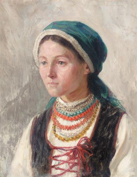 Портрет молодої української дівчини - Nikolaï Pimonenko