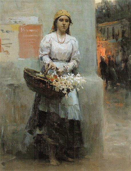 Київська квіткарка, 1908 - Mykola Pymonenko