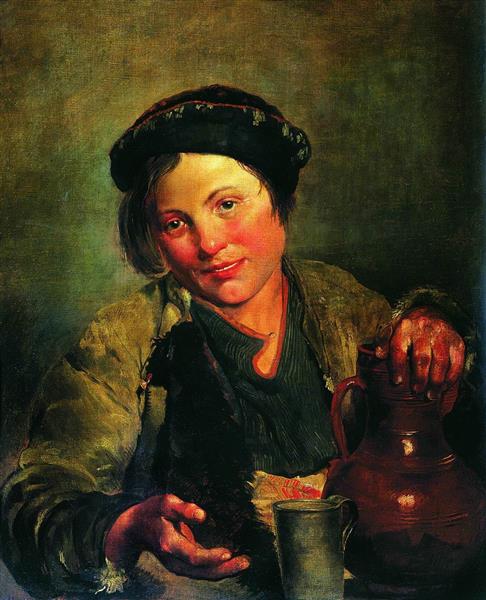 Мальчик, продающий квас, 1861 - Владимир Маковский