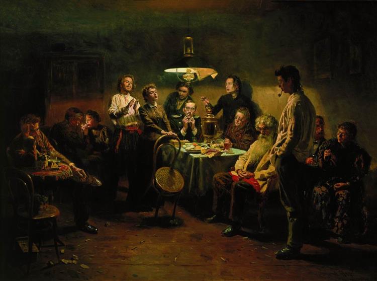 Evening company, 1875 - 1897 - Vladímir Makovski