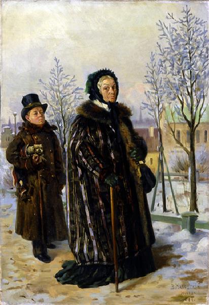 The old lady's walk, 1877 - Vladímir Makovski