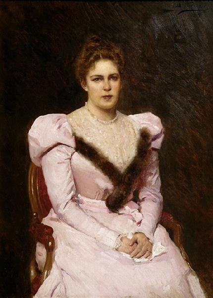 Portrait of Elena Snegireva, 1887 - Vladímir Makovski