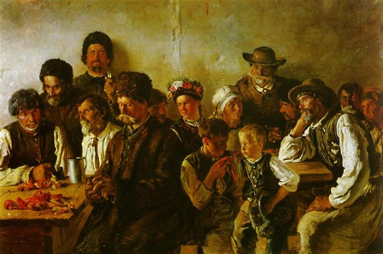 Peasants in a tavern, 1882 - Володимир Маковський