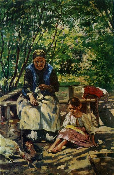 Grandmother and granddaughter, 1895 - Wladimir Jegorowitsch Makowski