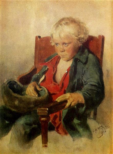 Portrait of a boy, 1908 - Wladimir Jegorowitsch Makowski