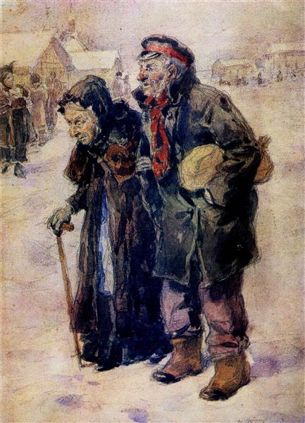 Old couple, 1889 - Wladimir Jegorowitsch Makowski