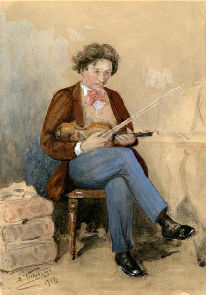 Violinist, 1908 - Владимир Маковский
