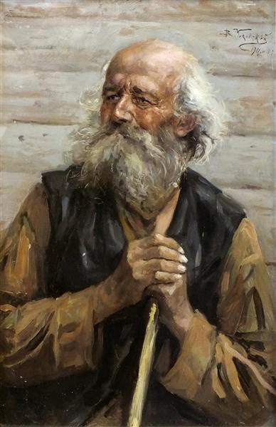 Portrait of an old man, 1901 - Wladimir Jegorowitsch Makowski
