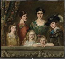 Portrait of the Six Boissevain Daughters - Thérèse Schwartze