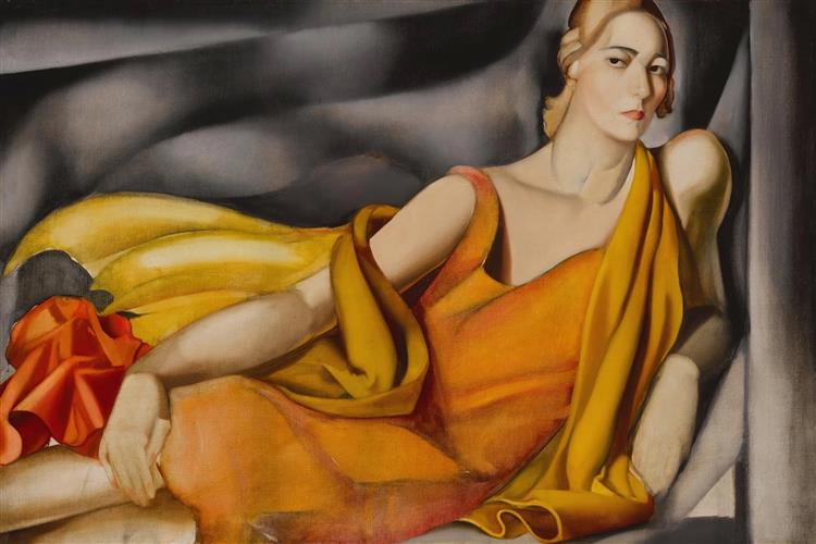 Женщина в желтом платье, 1929 - Тамара де Лемпицка