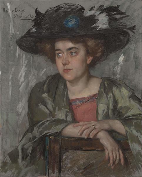 Woman Wearing a Hat (Portrait of Theresia Ansingh (Sorella)), 1906 - 1918 - Тереза Шварце