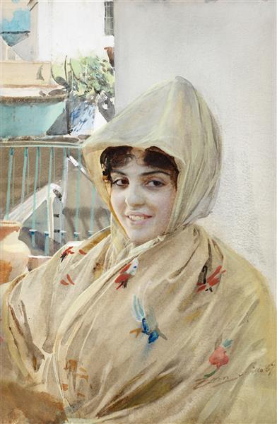 Matilda. Spanish girl in Seville, 1887 - Андерс Цорн