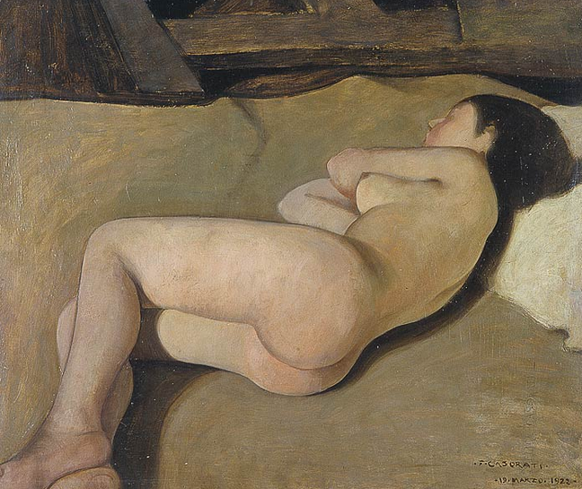 Naked woman (study for 'the afternoon'), 1922 - Феличе Казорати