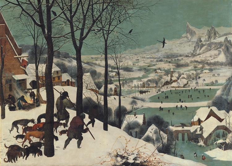Die Jäger im Schnee, 1565 - Pieter Bruegel der Ältere