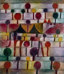 Kamel in rhythmischer Baumlandschaft klein - Paul Klee