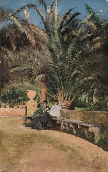 Conversation in the garden, 1869 - 1871 - Джузеппе Де Ніттіс