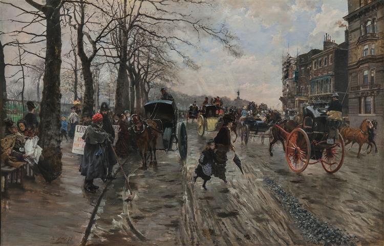 Piccadilly Road, London (Winter day in London), 1875 - Giuseppe De Nittis