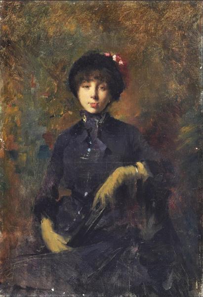 Portrait of the wife of the painter Rossano, c.1880 - c.1884 - Giuseppe De Nittis