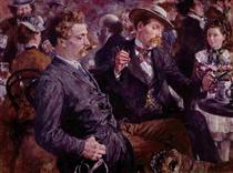 At the beer garden - Adolph Menzel