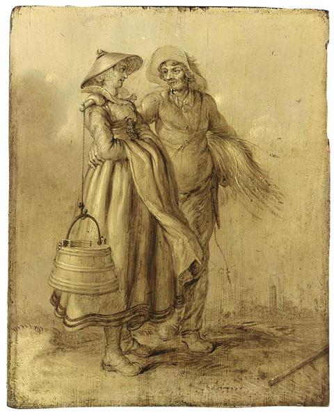 An Amorous Peasant Couple Conversing, 1631 - Адріан ван де Венне