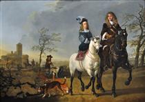 Lady and Gentleman on Horseback - Aelbert Jacobsz. Cuyp