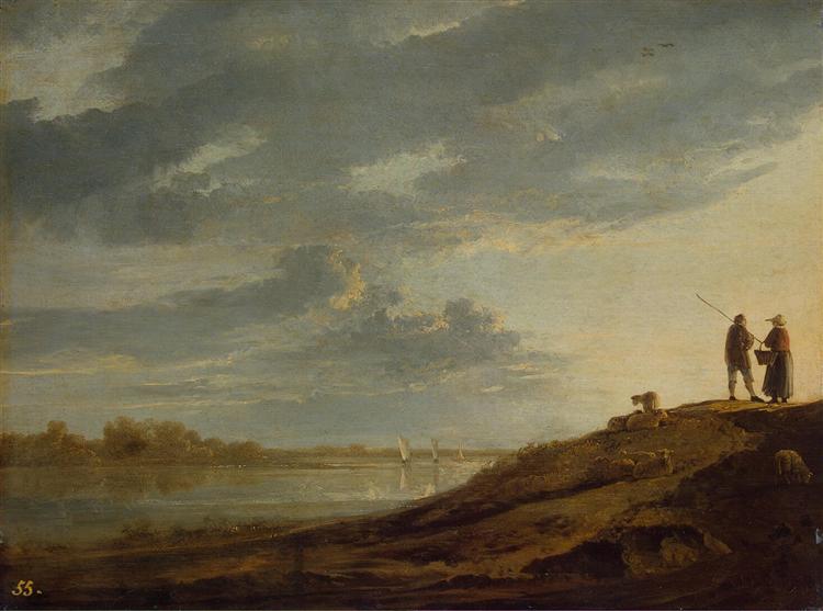 Sunset over the River, 1655 - Альберт Кёйп