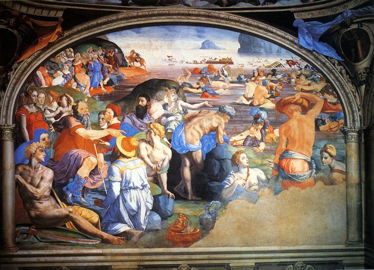 The Crossing of the Red Sea, 1555 - Аньоло Бронзіно