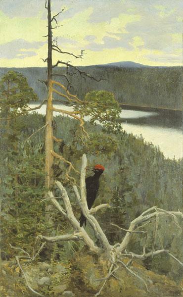 The Great Black Woodpecker, 1893 - Akseli Gallen-Kallela