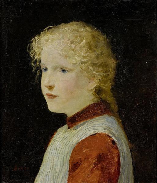 Portrait of a blond girl, 1901 - Albrecht Anker