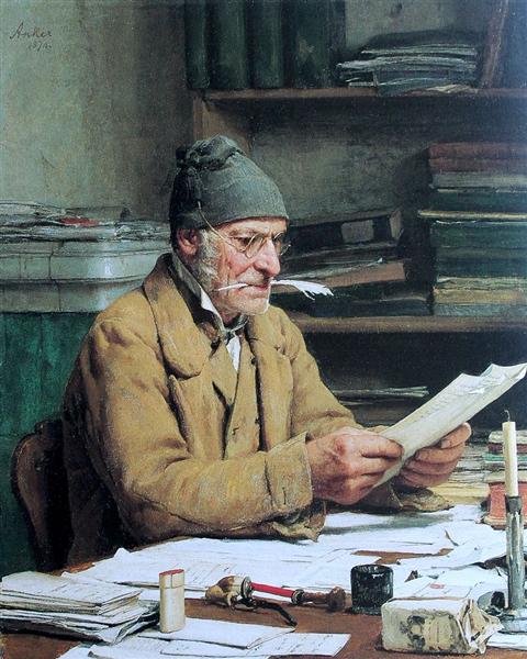 The parish clerk, 1874 - Albrecht Anker