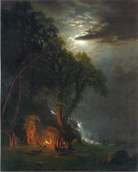 Campfire Site, Yosemite, c.1873 - 阿爾伯特·比爾施塔特
