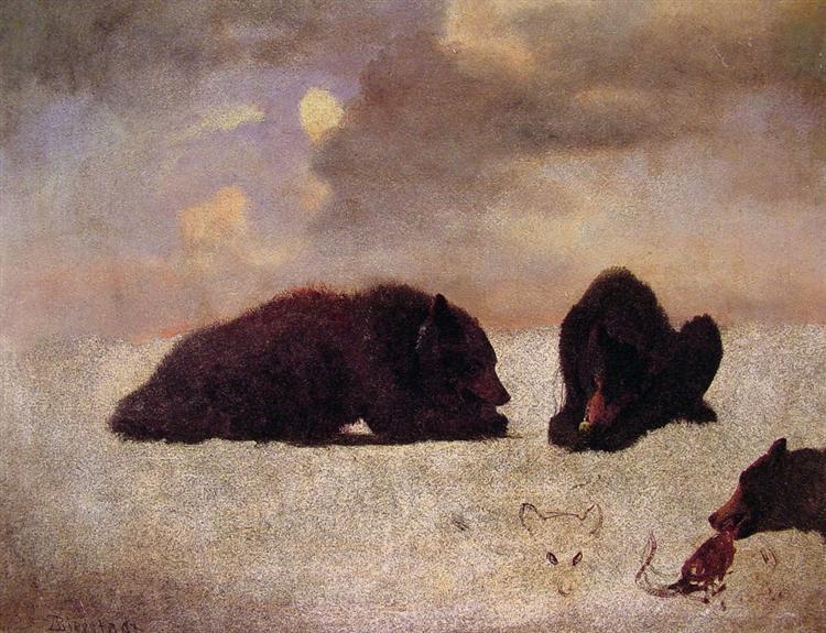 Grizzly Bears, c.1859 - Альберт Бирштадт
