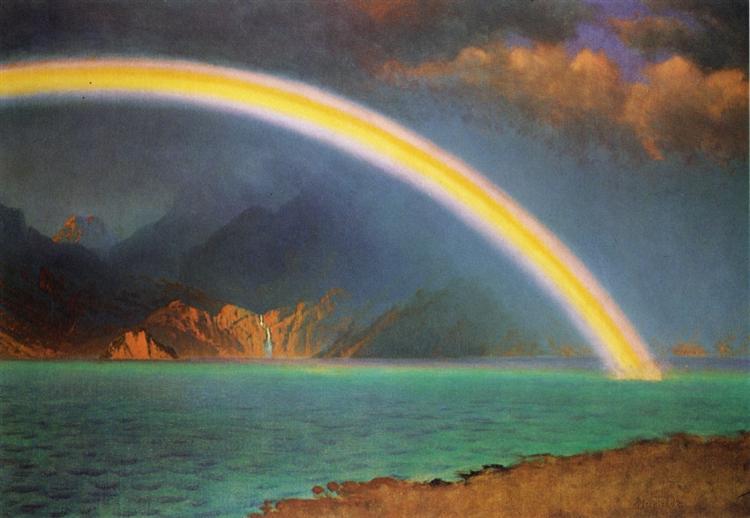 Rainbow over Jenny Lake, Wyoming - 阿爾伯特·比爾施塔特